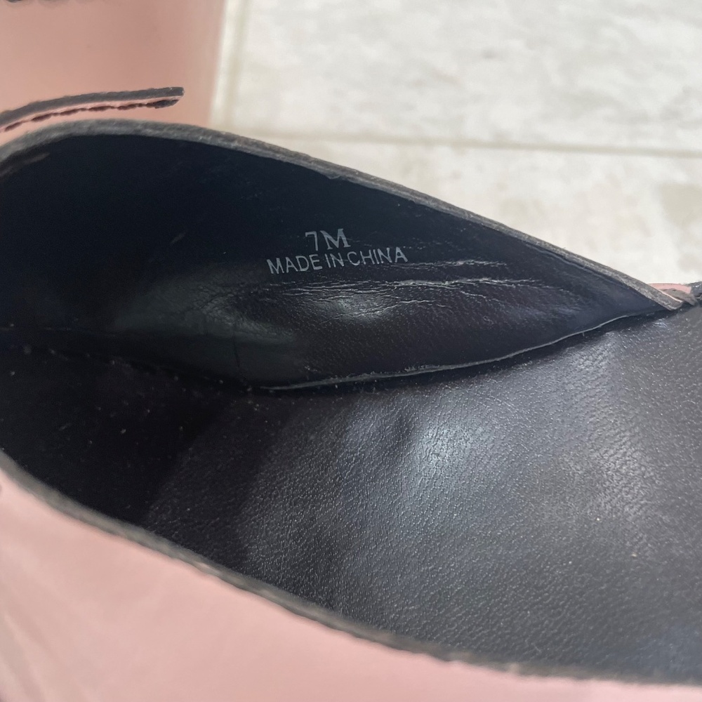 LINEA PAOLO {7} Slide Wedge Leather Pink Brown "Aida" Open Toe - Picture 5 of 11